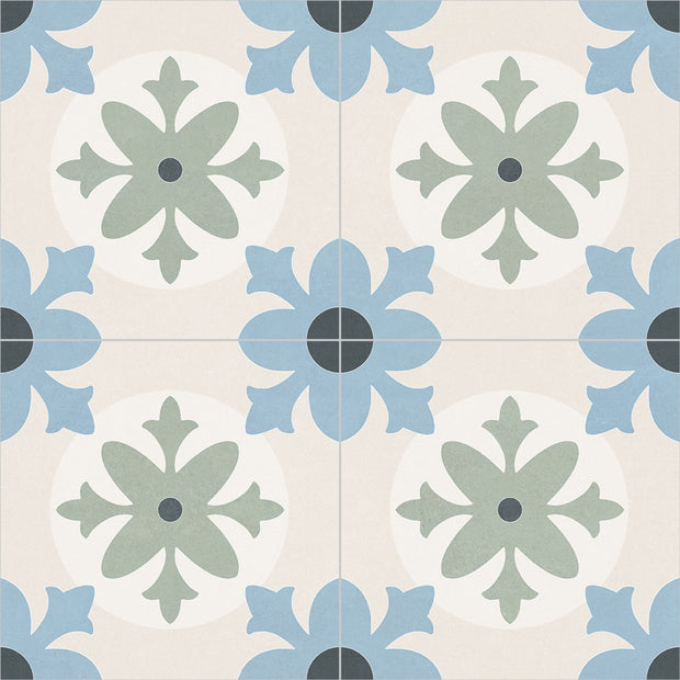 Javea 45 x 45cm, multi-colour matt tile at Irwin Tiles