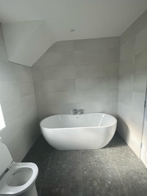 Rockart Graphite 60 x 120cm, matt porcelain tile for bathroom and other wet floors at Irwin Tiles