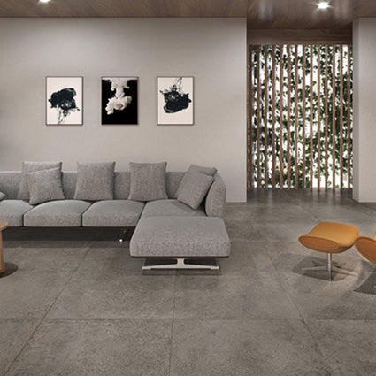 Koncrete Cenere 100 x 100cm, grey matt tile at Irwin Tiles
