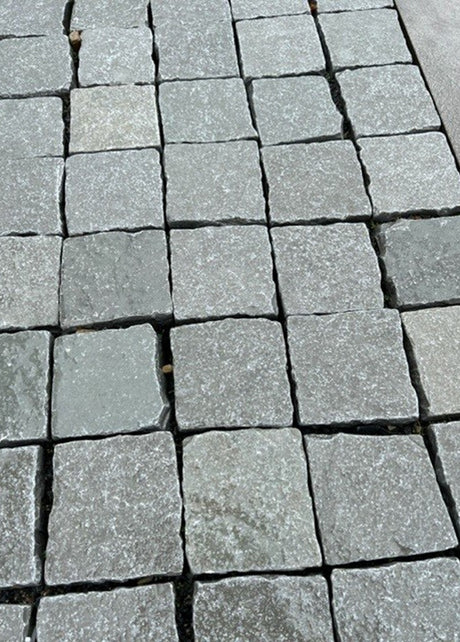 Kota Blue Limestone Cobbles 10x10cm, paving at Irwin Tiles