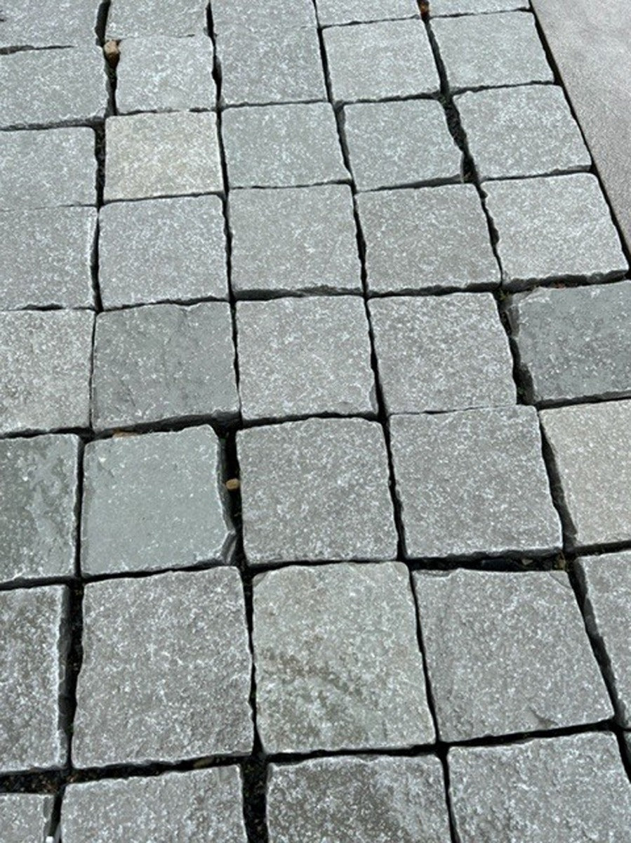 Kota Blue Limestone Cobbles 10x10cm, paving at Irwin Tiles