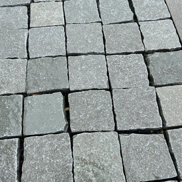 Kota Blue Limestone Cobbles 10x10cm, paving at Irwin Tiles