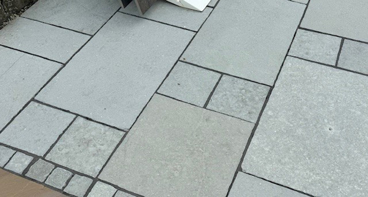 Kota Blue Limestone Paving, matt natural stone paving for patios, paths and outdoor areas at Irwin Tiles