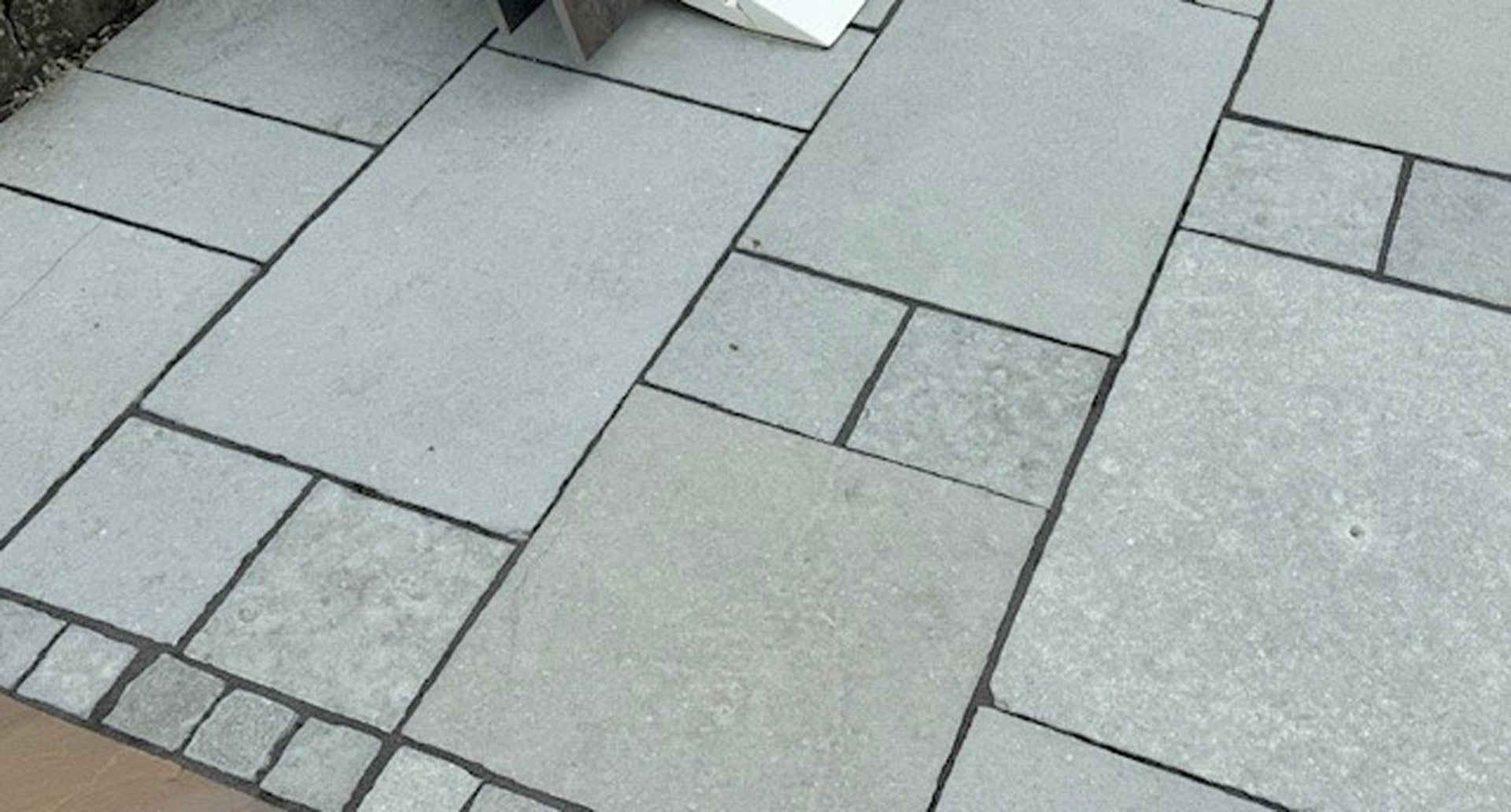 Kota Blue Limestone Paving, matt natural stone paving for patios, paths and outdoor areas at Irwin Tiles