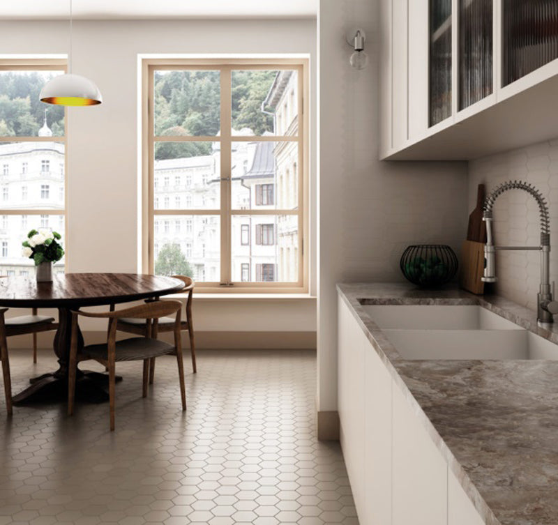 Kromatica Hex Beige 11.6 x 10.1cm, matt tile at Irwin Tiles