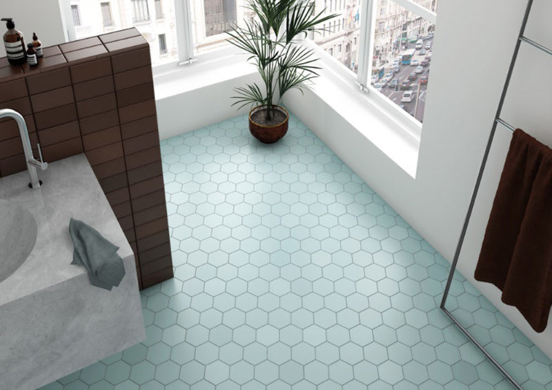 Kromatica Hex Blue Clair 11.6 x 10.1cm, matt tile at Irwin Tiles