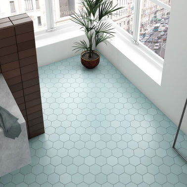 Kromatica Hex Blue Clair 11.6 x 10.1cm, matt tile at Irwin Tiles