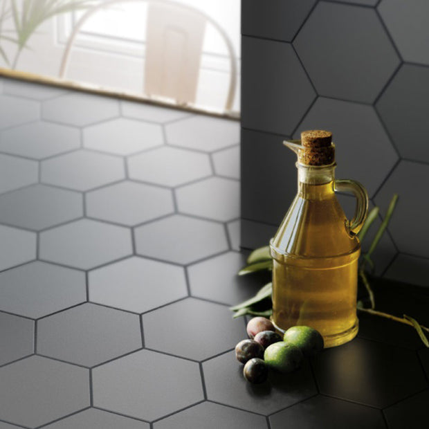 Kromatica Hex Grey 11.6 x 10.1cm, matt tile at Irwin Tiles
