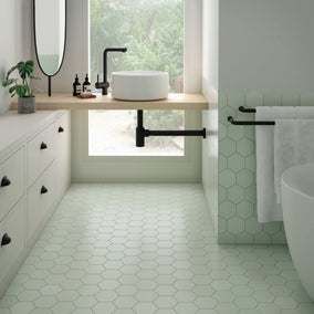 Kromatica Hex Mint 11.6 x 10.1cm, matt tile at Irwin Tiles