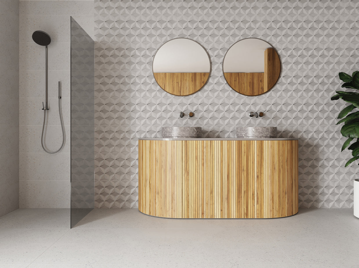 Lakestone Cloud Decor 33 x 100cm, beige wall tile from Irwin Tiles, Co. Monaghan