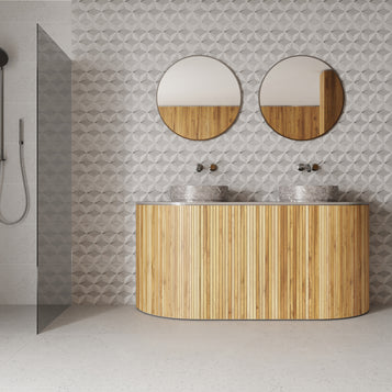 Lakestone Cloud Decor 33 x 100cm, beige wall tile from Irwin Tiles, Co. Monaghan