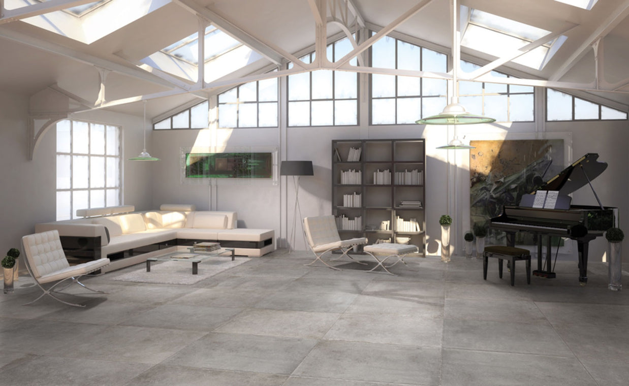 Languedoc Lussan 60 x 90cm, grey matt floor tile at Irwin Tiles
