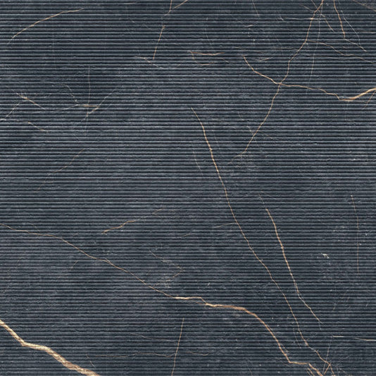 Prestige Laurent Ridged 60x120cm, black tile at Irwin Tiles