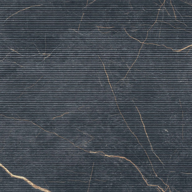 Prestige Laurent Ridged 60x120cm, black tile at Irwin Tiles