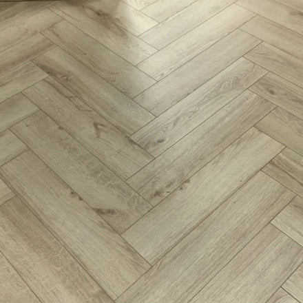Le Harve Oak Herringbone Laminate 12mm All Over Water Resistant, laminate flooring at Irwin Tiles