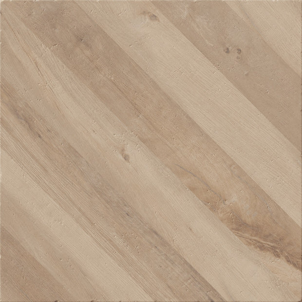 Intreccio Leccio Gentile 60x60cm, light wood effect matt tile at Irwin Tiles