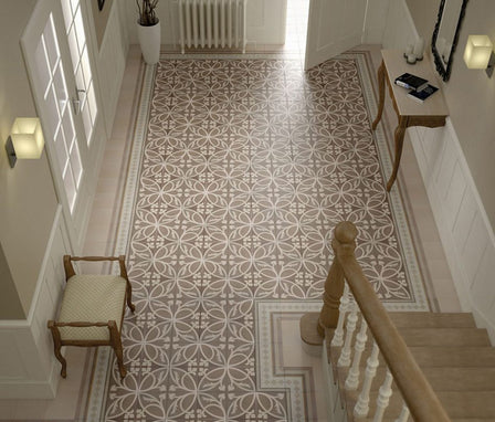 Caprice Liberty Taupe Pattern 20 x 20cm, matt tile at Irwin Tiles