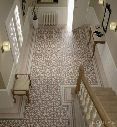 Caprice Liberty Taupe Pattern 20 x 20cm, matt tile at Irwin Tiles