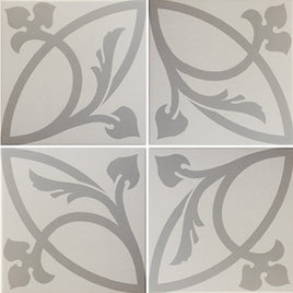 Caprice Liberty White Pattern 20x20cm, matt tile at Irwin Tiles
