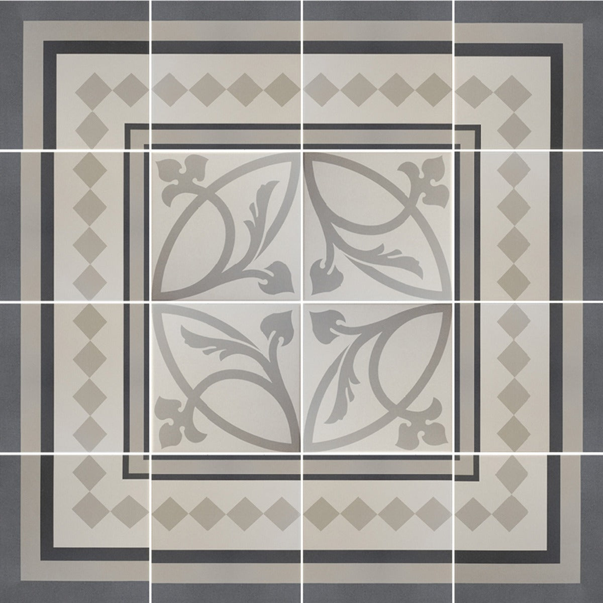 Caprice Liberty White Pattern 20x20cm, porcelain tile at Irwin Tiles