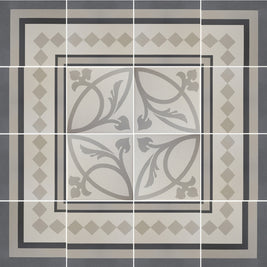 Caprice Liberty White Pattern 20x20cm, porcelain tile at Irwin Tiles