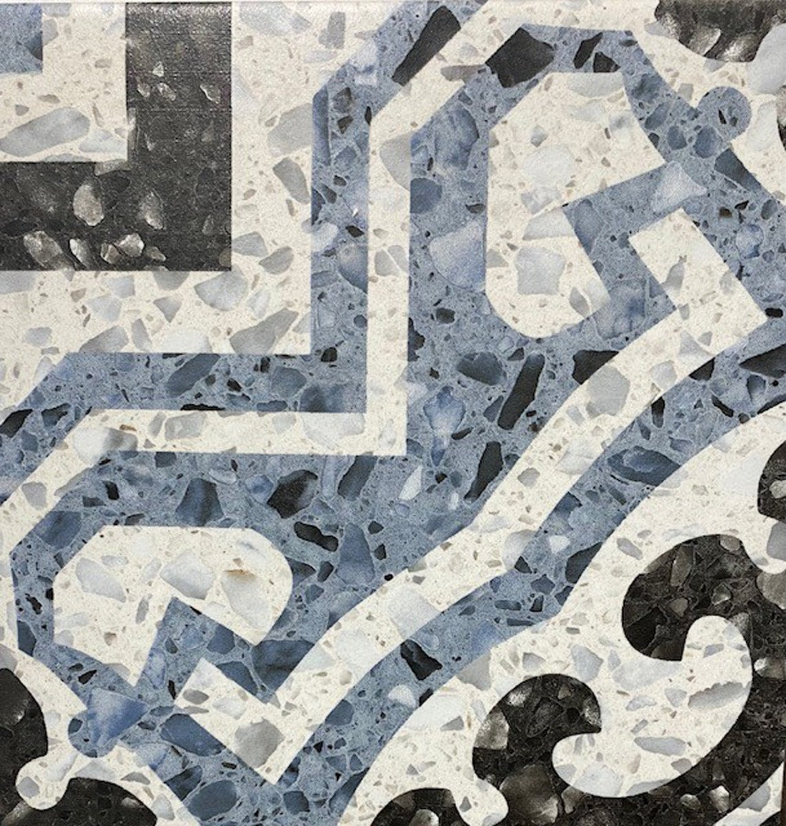 Lido Blue Pattern Tile 20 x 20cm, tile from Irwin Tiles, Co. Monaghan