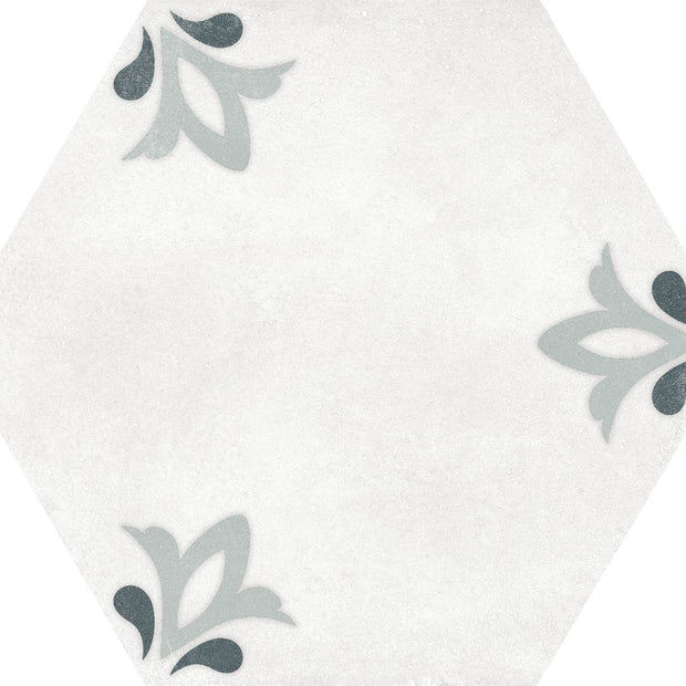Hex Lily White 25x22cm, porcelain tile at Irwin Tiles
