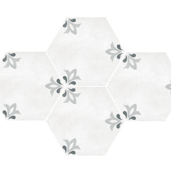 Hex Lily White 25x22cm, matt porcelain tile for feature walls at Irwin Tiles