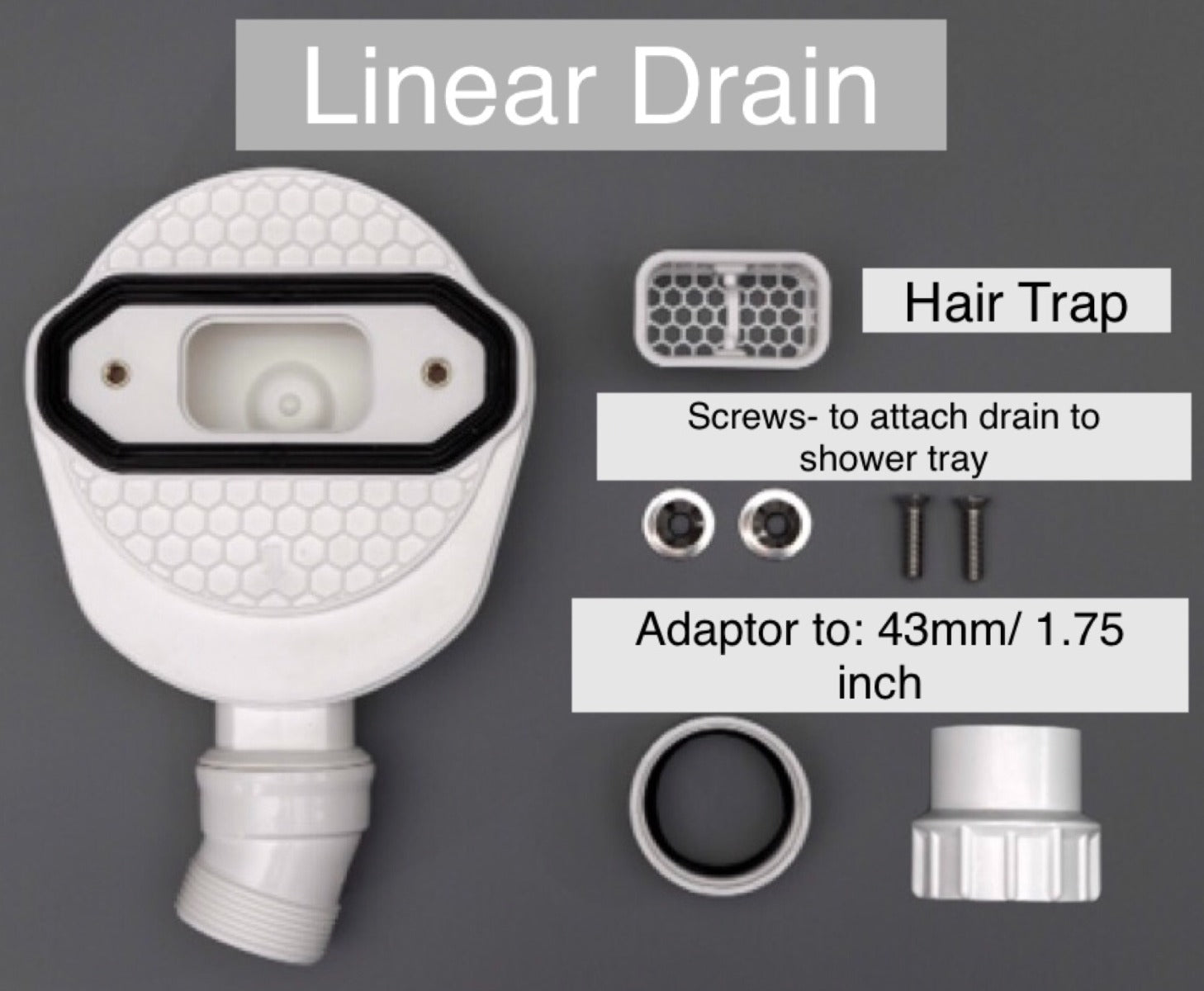 SolidSoft Rectangular Concrete Flexible Shower Tray Linear Drain, flexible shower tray at Irwin Tiles, view 6