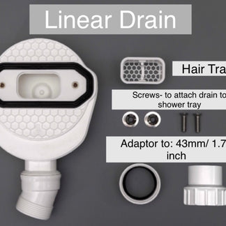 SolidSoft Rectangular Concrete Flexible Shower Tray Linear Drain, flexible shower tray at Irwin Tiles, view 6