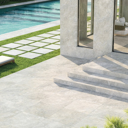Linen Cloud 100x100cm, matt porcelain tile for kitchens, bathrooms and hallways at Irwin Tiles