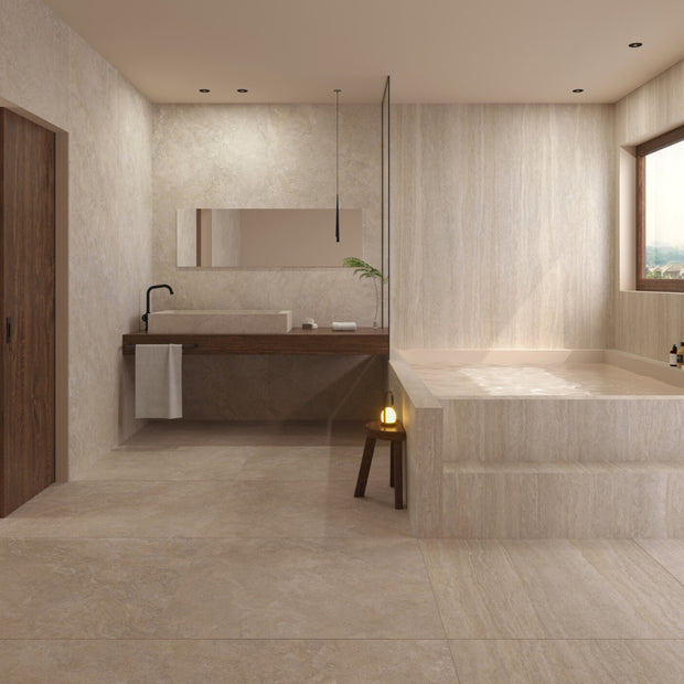 Linen Desert 100x100cm, porcelain tile at Irwin Tiles
