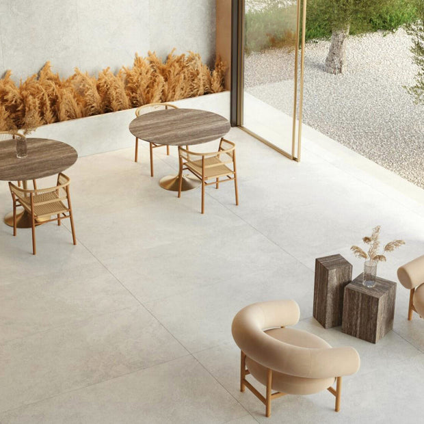 Linen Cloud 100x100cm, grey matt tile at Irwin Tiles