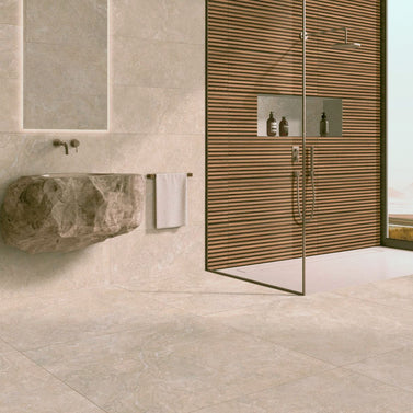 Linen Desert 100x100cm, beige tile at Irwin Tiles