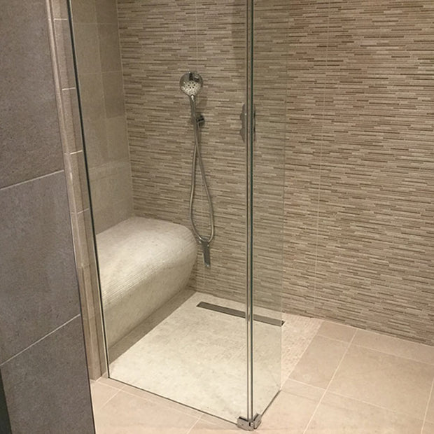 Fixplus Premium Shower Linear Drain Satin Inox, shower drain at Irwin Tiles