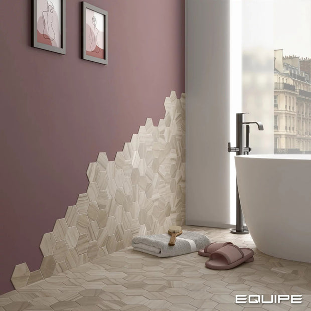 Lithos Beige Hex 11.6 x 10.1cm, porcelain tile at Irwin Tiles