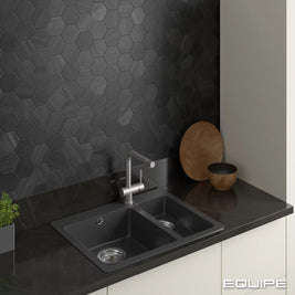 Lithos Black Hex 11.6 x 10.1cm, hexagon tile at Irwin Tiles