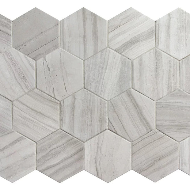 Lithos Grey Hex 11.6 x 10.1cm, matt tile at Irwin Tiles