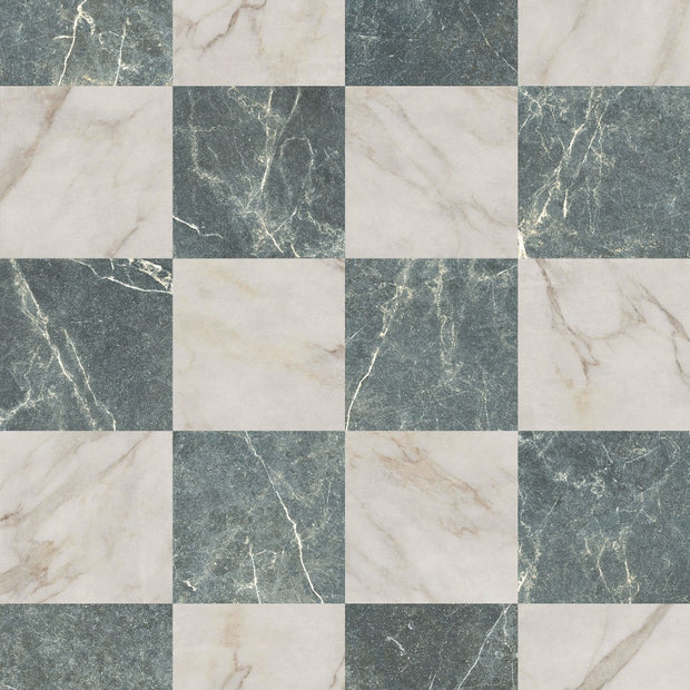Livingstone Gold & Francia Verde Chequered 30x30cm, matt tile at Irwin Tiles