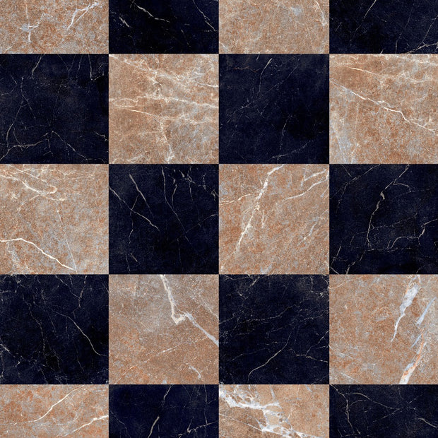 Livingstone Nero & Francia Rosso Chequered 30x30cm, matt tile at Irwin Tiles