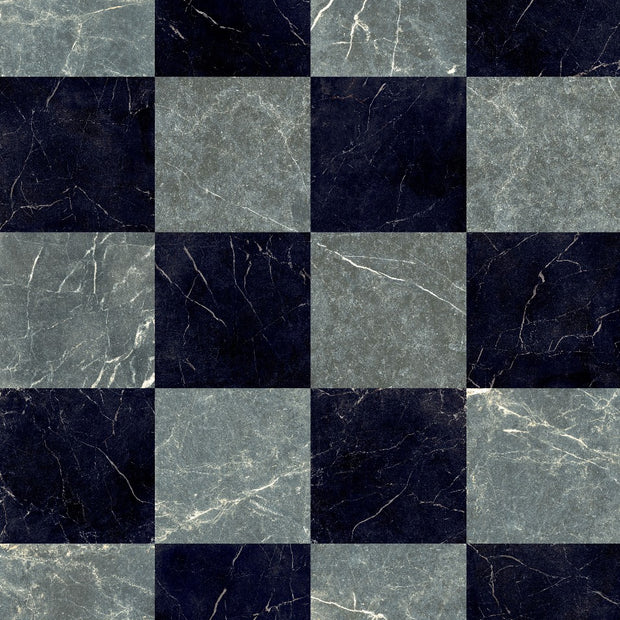 Livingstone Nero & Francia Verde Chequered 30x30cm, matt tile at Irwin Tiles