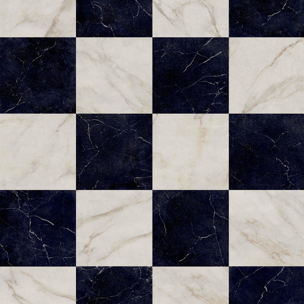 Livingstone Nero & Gold Chequered 30x30cm, porcelain tile at Irwin Tiles
