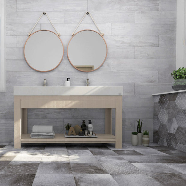 Wembley Hex Antracita (Pattern) 22.5 x 25.9cm, matt tile at Irwin Tiles
