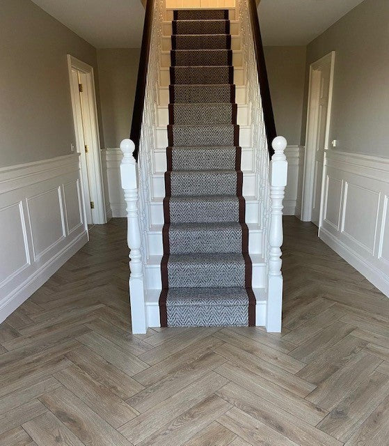 Lyon Oak Herringbone Laminate 12mm laminate flooring, at Irwin Tiles