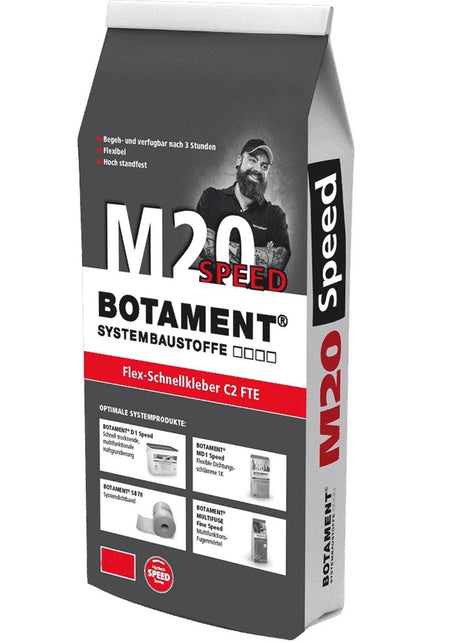 Botament M20 Speed Grey 20kg, tile adhesive at Irwin Tiles