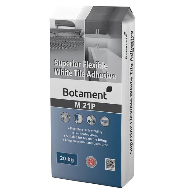 Botament M21 P Standard Set Superior Flex White 20kg, tile adhesive at Irwin Tiles
