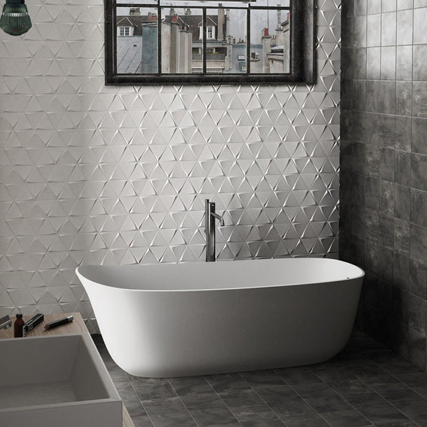 Tirol White Matt Triangular 3D Tile 10.8x12.4cm, tile at Irwin Tiles