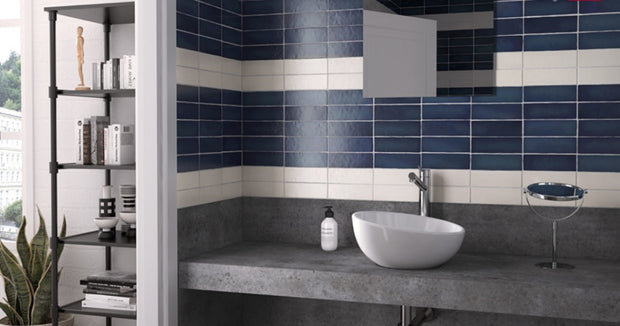 Magma White 6.5 x 20cm, matt wall tile at Irwin Tiles