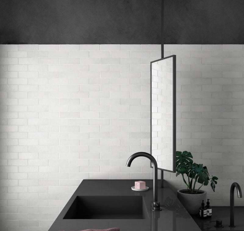 Magma White 6.5 x 20cm, ceramic wall tile at Irwin Tiles