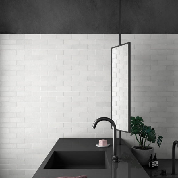 Magma White 6.5 x 20cm, ceramic wall tile at Irwin Tiles